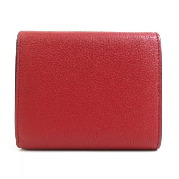 Auth CELINE Small Folded Multifunction Trifold Wallet Red Leather - Picture 2 of 8